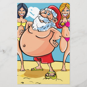 Lámina playa bikini santa claus
