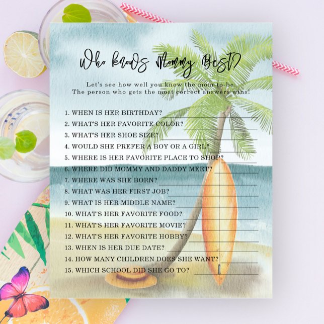 Lámina Playa de acuarela - Quién conoce mejor a mamá (Subido por el creador)