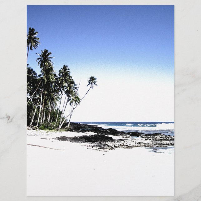 Lámina Playa de palmeras y paraísos exóticos (Anverso)