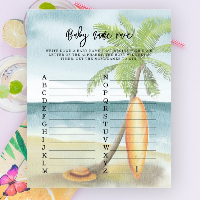 Lámina Playa de surf tropical - Juego de raza de nombre p (Subido por el creador)