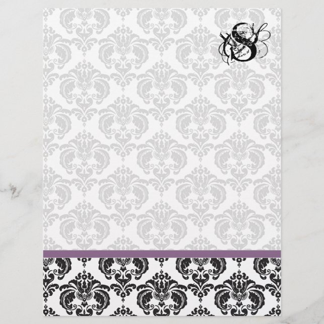 Lámina Plum Monogram Damask (Anverso)