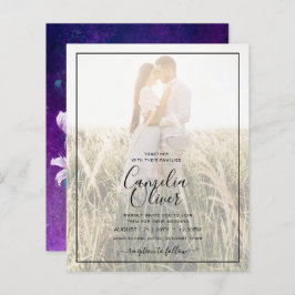 Lámina Plum Purple Floral Photo Overlay Boda