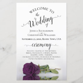 Lámina Plum Purple Rosa Elegant BUDGET Wedding Program