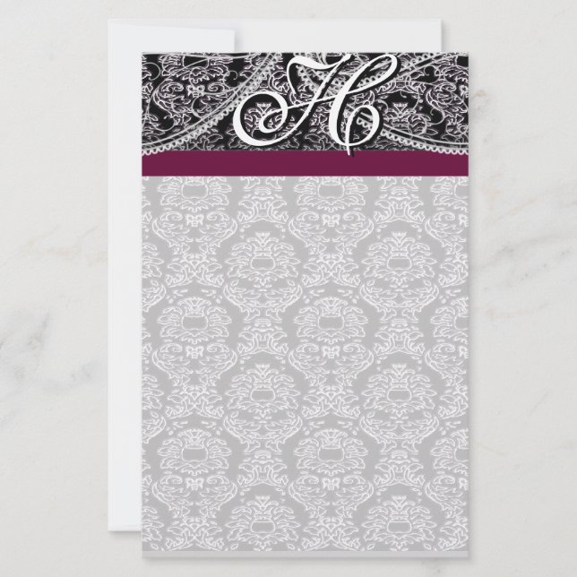 Lámina Pluma Cinta Monograma Cabletera Negro Paisley (Anverso)