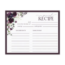 Pluma Púrpura Floral Bridal Shower Receta
