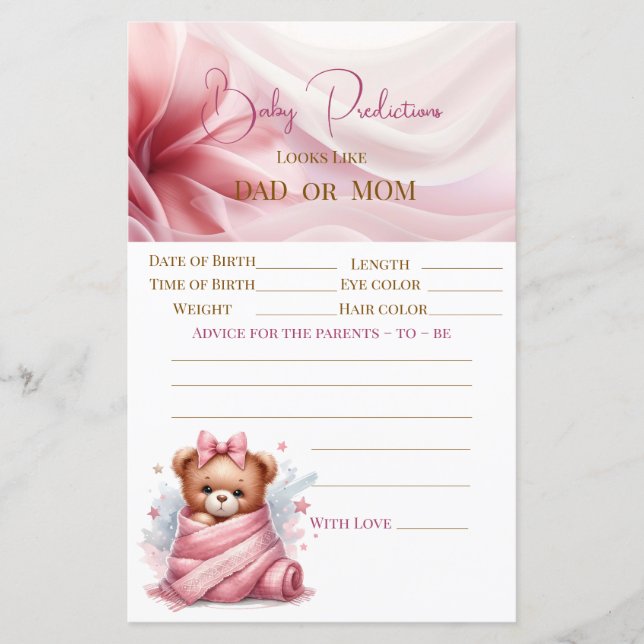 Lámina Podemos esperar a Baby Shower Rosa (Anverso)