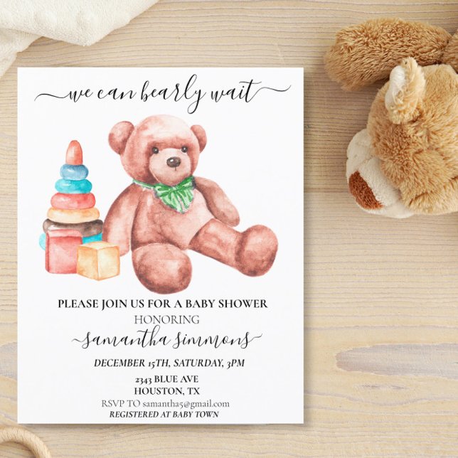 Lámina Podemos Esperar A Baby Shower Teddy Bear (Subido por el creador)
