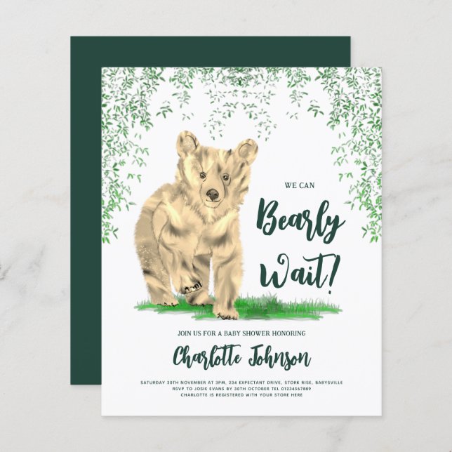 Lámina Podemos Esperar A La Cabina De Oso De Woodland (Anverso / Reverso)