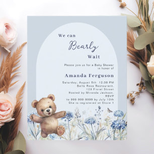 Lámina Podemos esperar la invitación de Baby Shower de bl