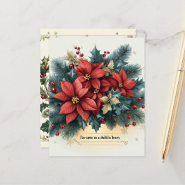 Lámina Poinsettia Navideña Festiva Versículo Bíblico de l