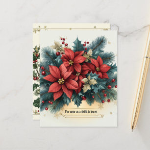 Lámina Poinsettia Navideña Festiva Versículo Bíblico de l