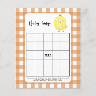 Lámina Pollo - Juego de bingo para baby shower
