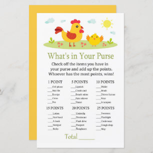 Lámina Pollo ¿Qué hay en tu juego de bolso?