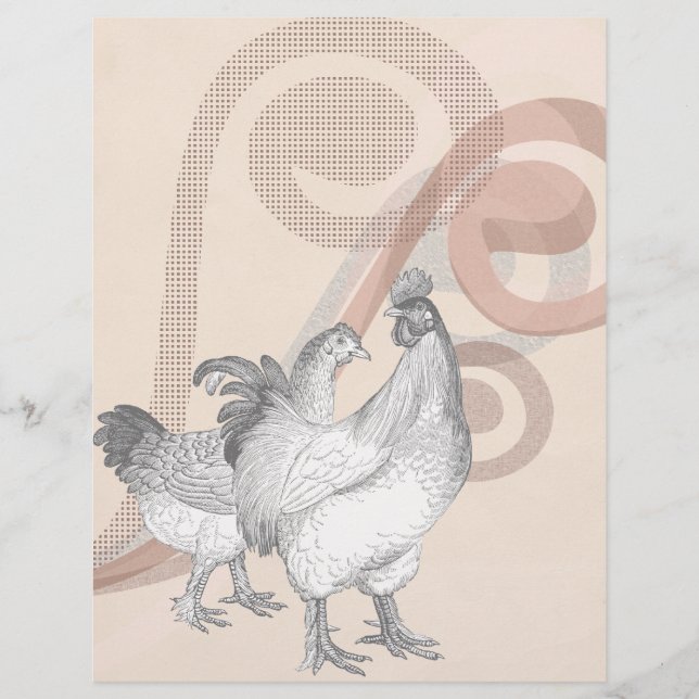 Lámina Pollos de Cochin de época (Anverso)