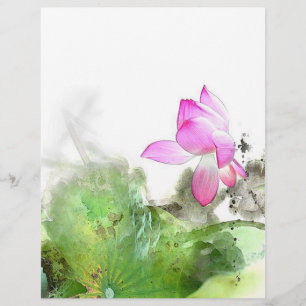 Lámina POND LOTUS l Arte de pintura de pincel chino