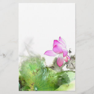 Lámina POND LOTUS l Arte de pintura de pincel chino