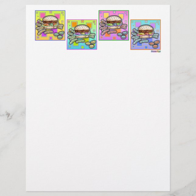 Lámina Pop Art HAMBURGER LETTERHEAD (Anverso)