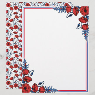 Lámina Poppy Bouquet Letterhead