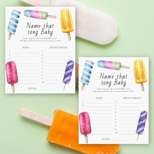 Lámina Popsicle baby ducha Nombre esa canción bebé juego (Subido por el creador)