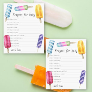 Lámina Popsicle baby ducha orando para el bebé