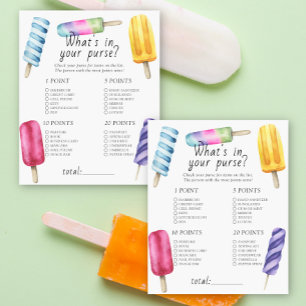 Lámina Popsicle baby ducha - ¿Qué hay en tu bolso?