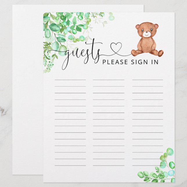 Lámina Por favor, registre en (Anverso / Reverso)