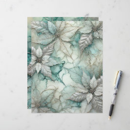 Lámina Portafolio de Poinsettia con tinta de alcohol y es