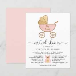 Lámina Porte retro Baby Shower virtual de presupuesto ros