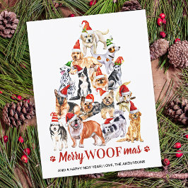 Lámina Postal de Navidades del amante de los cerezos Woof