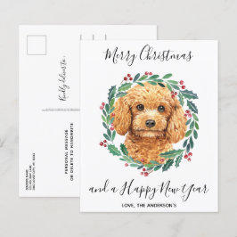 Lámina Postal de Navidades elegantes de caniche de presup