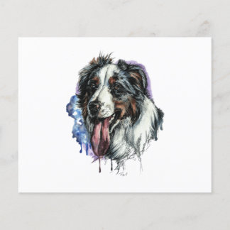 Lámina Postcard de carita de perro de montaña curado de B