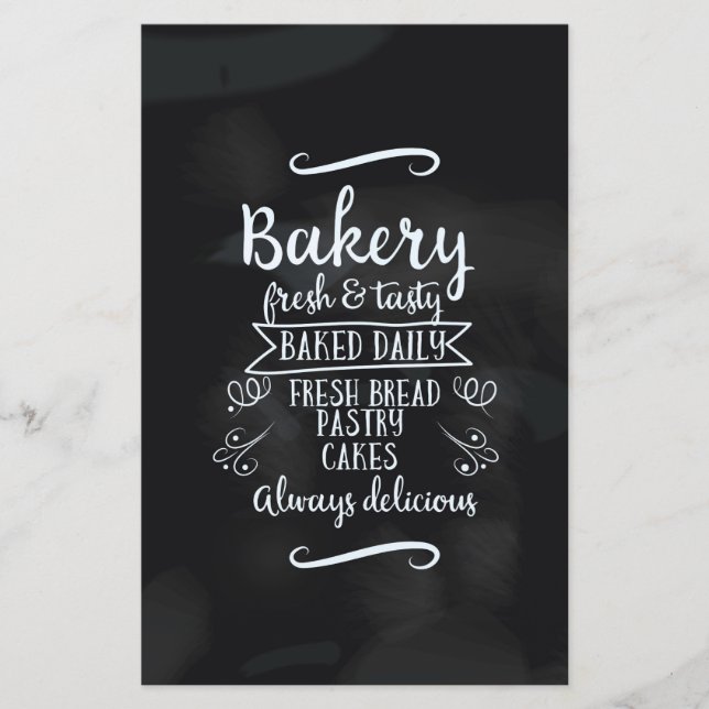 Lámina Poster de Panadería Chalkboard de estilo vintage (Anverso)
