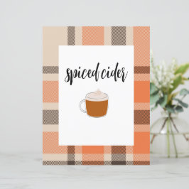 Lámina Poster de tabla de bebida de otoño