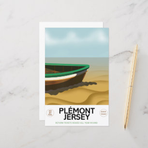Lámina Poster de viaje de la camiseta de Plémont Jersey.