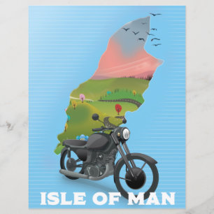 Lámina Póster de viaje en moto de la Isla de Man
