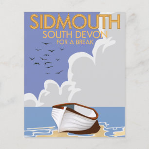 Lámina Poster de viajes de Sidmouth South Devon vintage.
