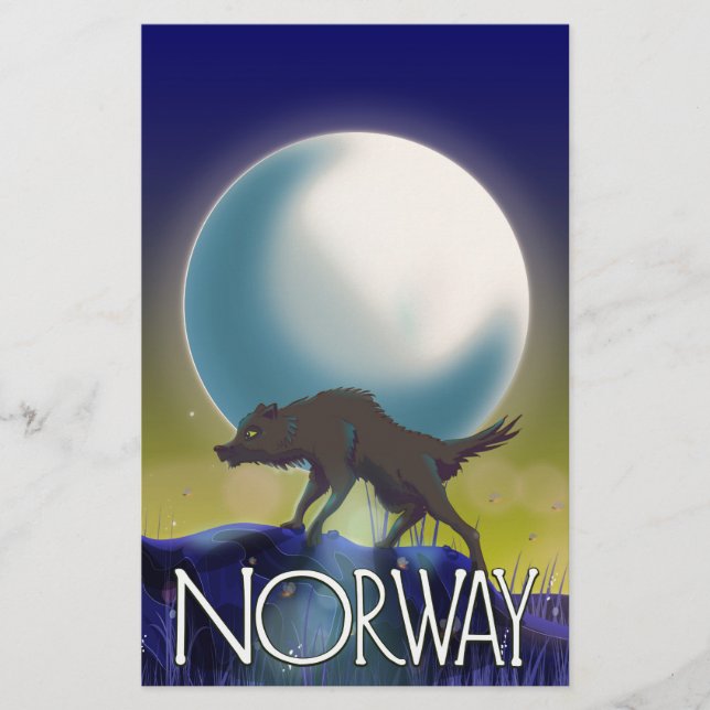 Lámina Póster del lobo de Noruega (Anverso)