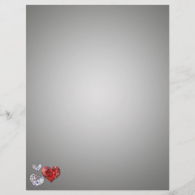 Lámina Preciosos y elegantes corazones de diamantes (Anverso)