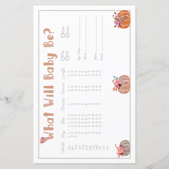 Lámina Predicador de bebé de calabaza pequeña (Anverso)