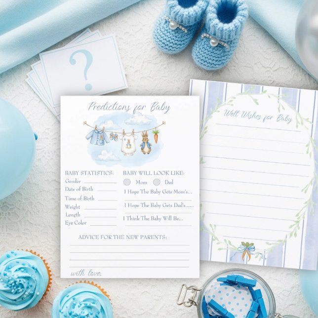 Lámina Predicción de Baby Shower de Ropa de Conejo Bebé  (Subido por el creador)
