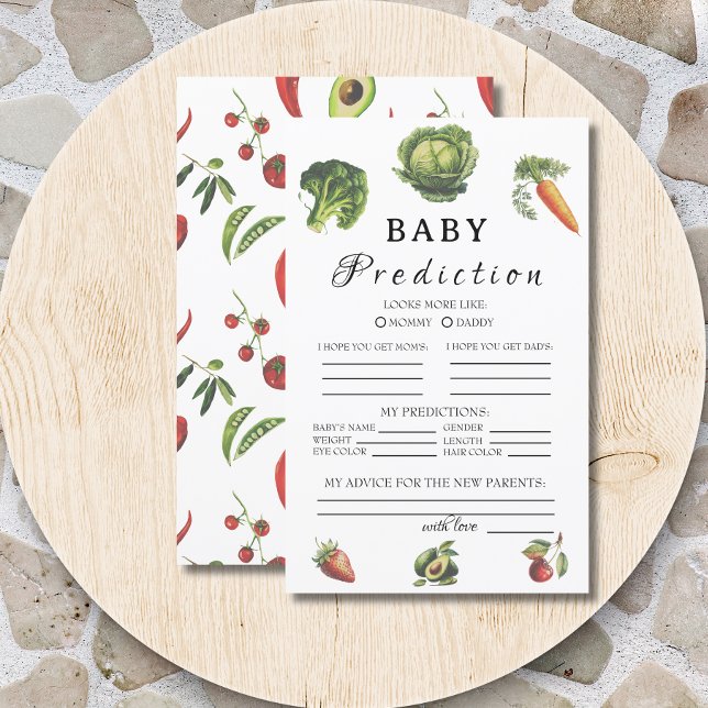 Lámina Predicción de Baby Shower de Sweet White Garden (Subido por el creador)