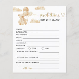 Lámina Predicción neutra de género del oso para la tarjet