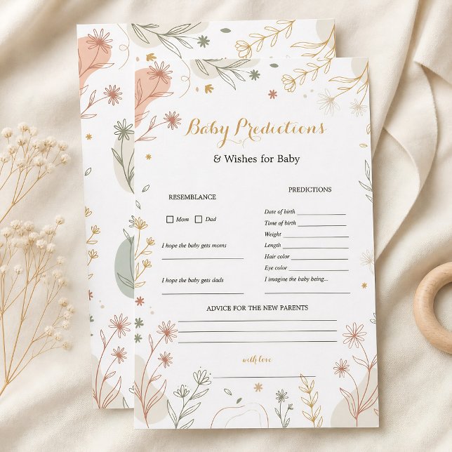 Lámina Predicciones Botánicas de Eucalipto de Boho Primav (Boho Spring Eucalyptus Botanical Baby Predictions)