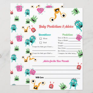 Lámina Predicciones Consejos para el juego de Baby Shower