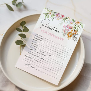 Lámina Predicciones de animales de safari floral para el 