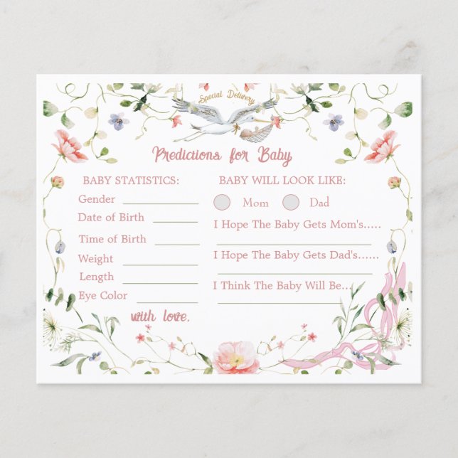Lámina Predicciones de Baby Shower de la cinta Stork Wild (Anverso)