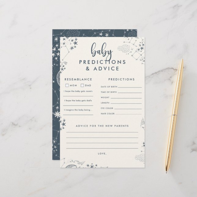 Lámina Predicciones de Baby Shower de la noche de las est (Anverso/Reverso In Situ)