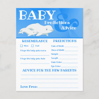 Lámina Predicciones de Baby Shower del océano ballena Bel