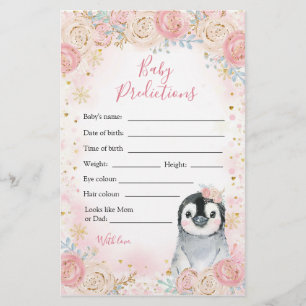 Lámina Predicciones de bebé con copo de nieve en el chica