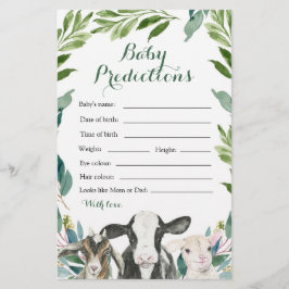 Lámina Predicciones de bebé de animales de granja